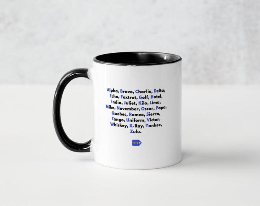 ☕ Mug Blanc "Alphabet aéronautique"