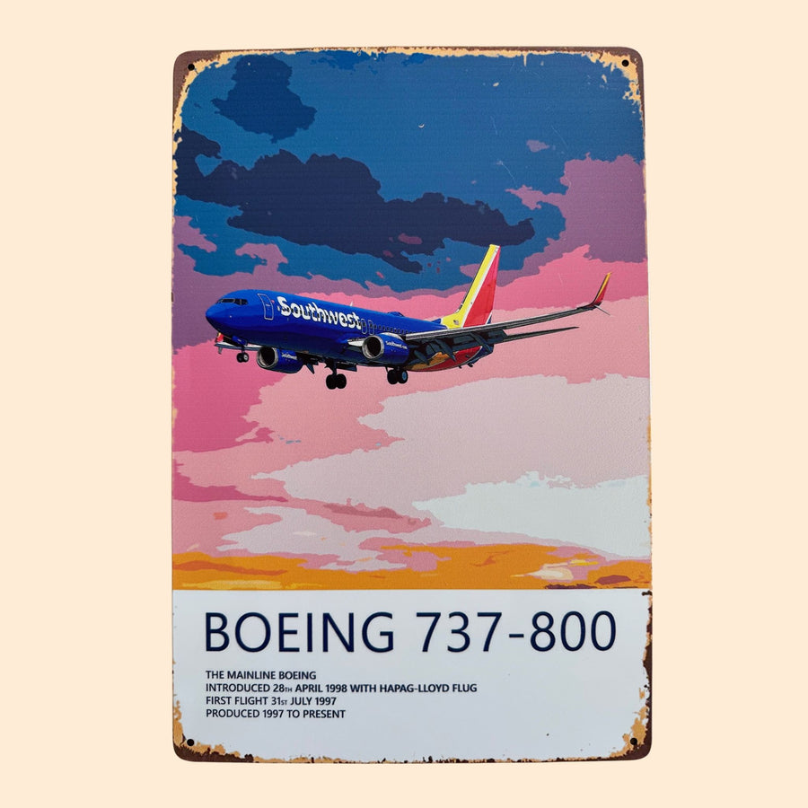 Affiche Métallique  – Boeing 737-800 Southwest