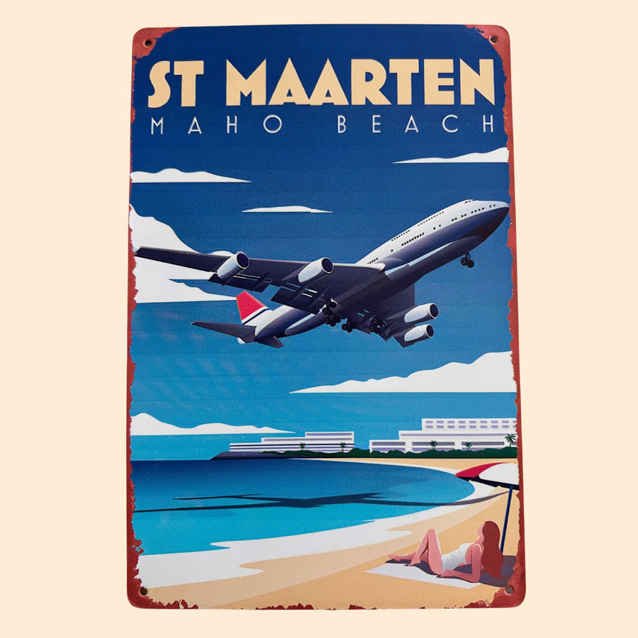 Affiche Métallique – St. Maarten Maho Beach