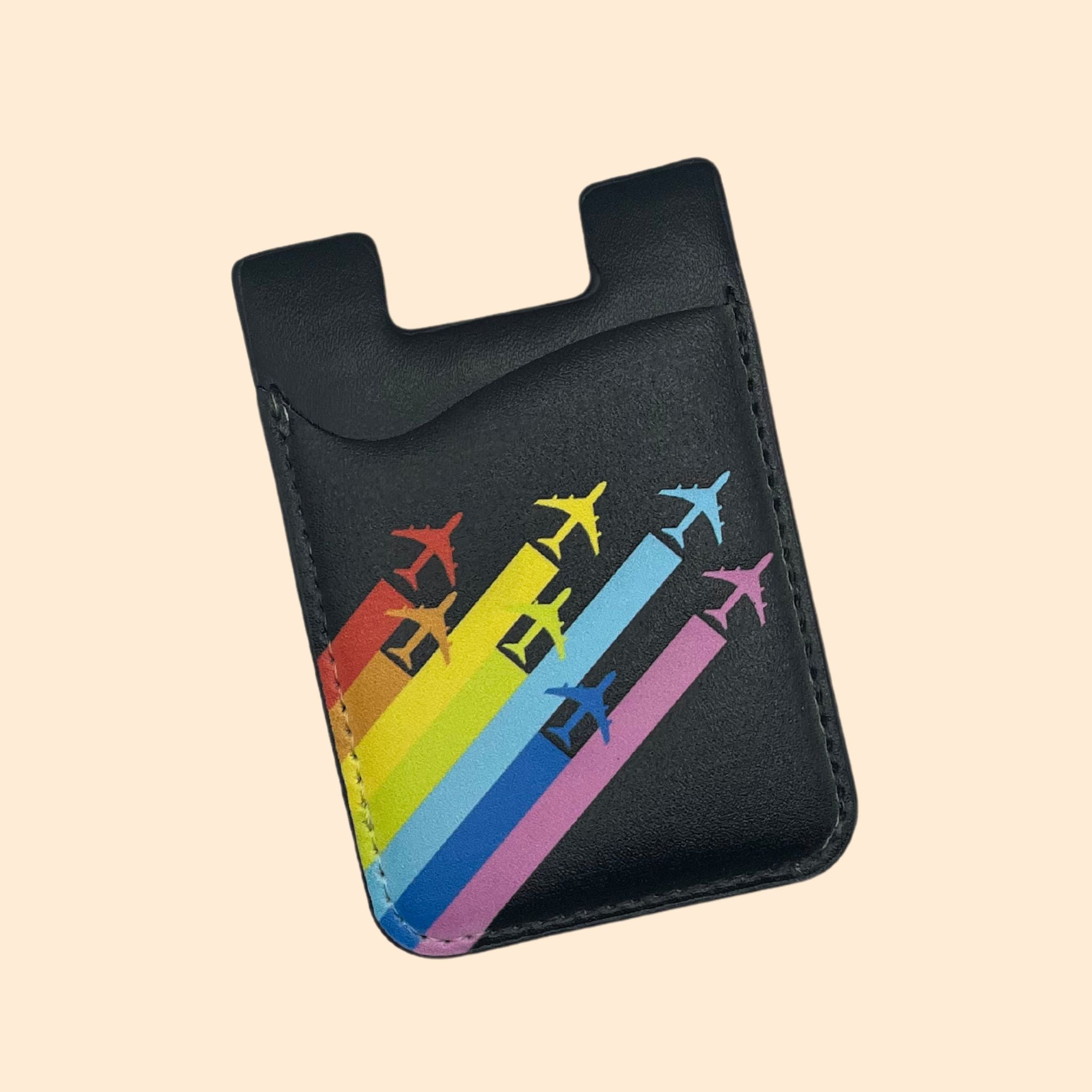 🌈📱 Étui Carte pour téléphone motif rainbow et avion