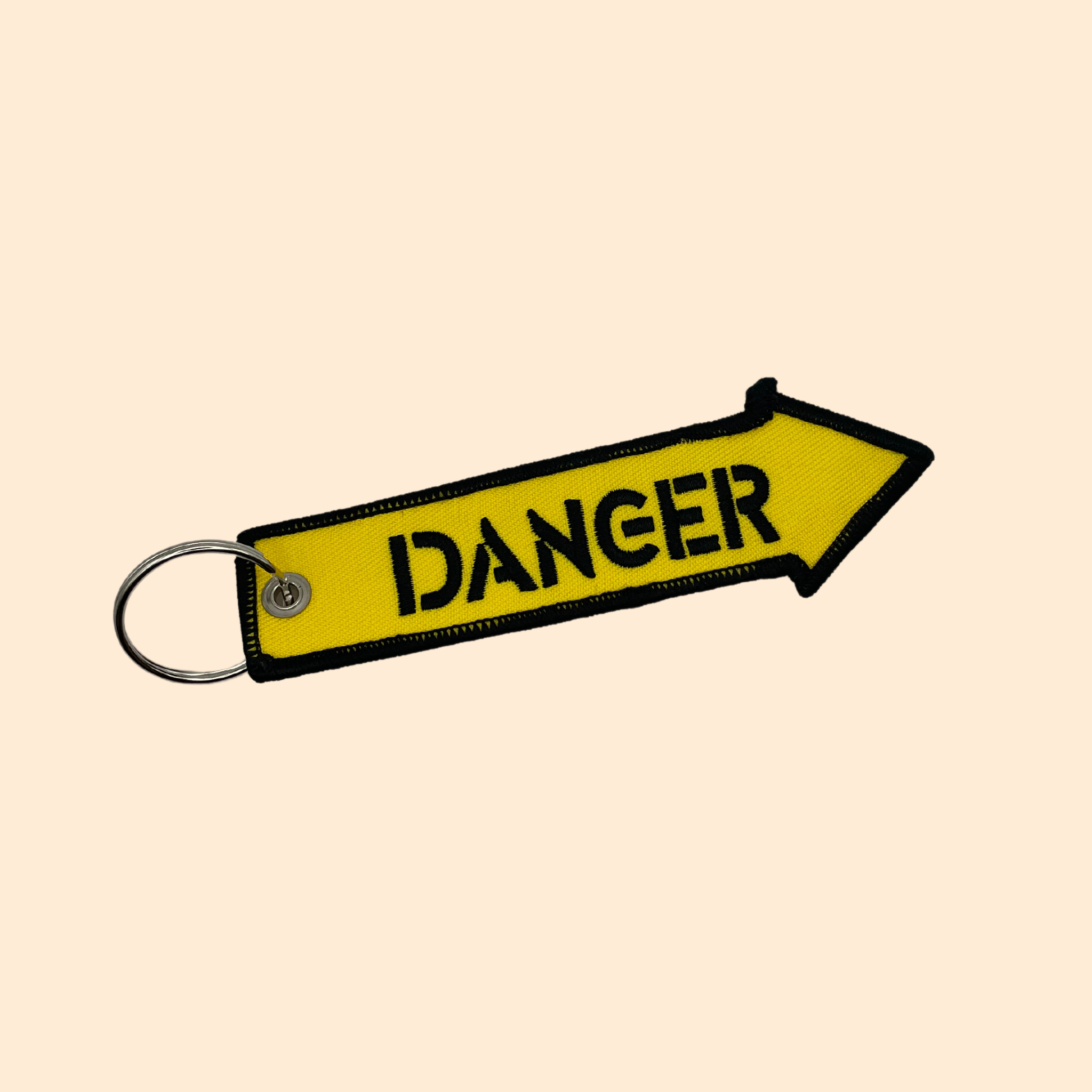 🔑 Porte-Clé Flamme - Danger Jaune
