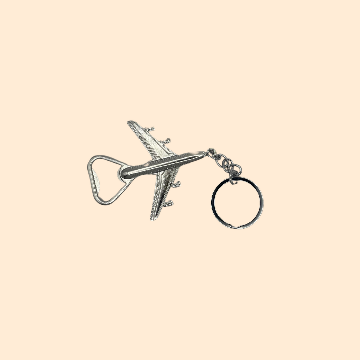 🔑 Porte-Clé Décapsuleur Avion Argenté