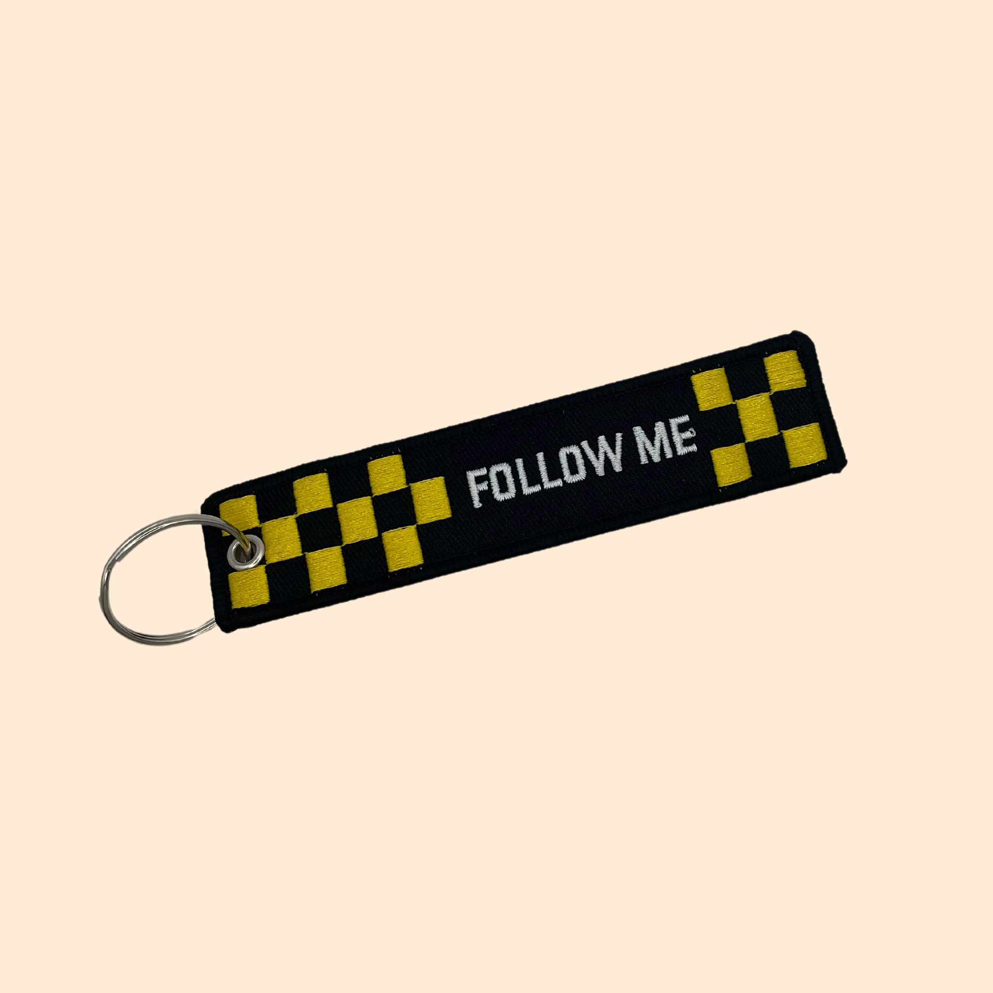 🔑 Porte-Clé Flamme - Follow Me Noir/Jaune
