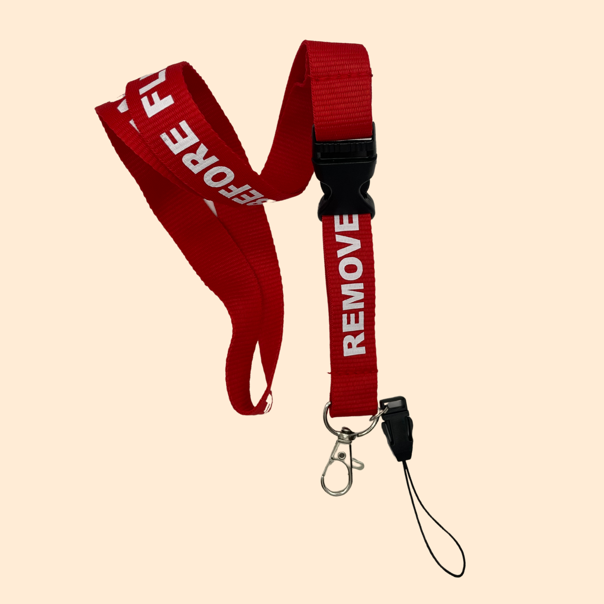 Tour de Cou "Remove Before Flight" Rouge